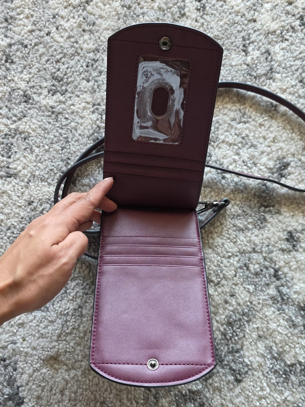 a new day Plum Crossbody Phone Clutch with Snap Strap